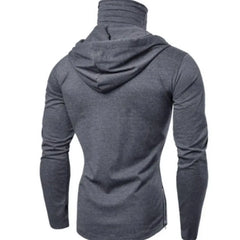 Hearujoy 2024 New Men Solid Black Gray Hoodie Long Sleeve Hooded Sweatshirt for Man Sports Fitness Gym Running Casual Pullover Tops