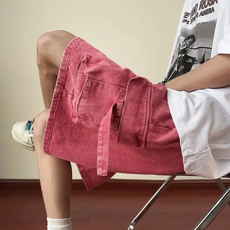 HEARUJOY  -  Y2K Oversized Short Hip Hop Harajuku Streetwear Korean Style Shorts Baggy Wide Leg Short Pants New Male Brand Clothes