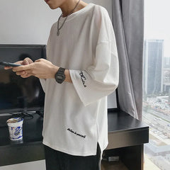 HEARUJOY  -  Summer Short Sleeved T-shirt Men Oversized Black White Casual T Shirt Men Streetwear Hip-hop Loose Ice Silk T Shirt Mens Top