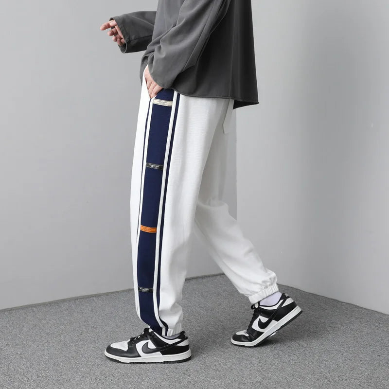 HEARUJOY  -  Y2k High Street Harajuku Retro Striped Sweatpants Men Korean Trendy Brand Fashion Versatile Oversized Trousers Men Joggers Pants