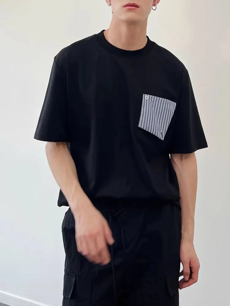 HEARUJOY  -  Summer Trendy Pocket Striped Casual Round Neck Short Sleeve T-Shirt
