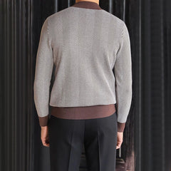 HEARUJOY  -  Simple Fashionable Contrast Color Luxury Striped Sweater Mens 2025 Spring New Warm Casual Elastic Retro Bottoming Wear Sweater