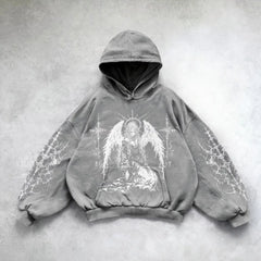 Hearujoy Harajuku y2k tops oversized sweatshirt hoodie goddess print hoodies women goth new couples goth streetwear gothic clothes