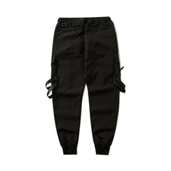 Hearujoy Hip Hop Function Tactical Cargo Pants Men Multi Pocket Ribbons Joggers Trousers Elastic Waist Fahsion Streetwear Pant