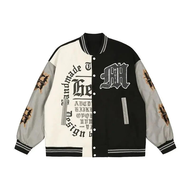 Hearujoy American baseball uniform men's spring and autumn trendy brand Y2K retro trend all-match casual embroidery jacket