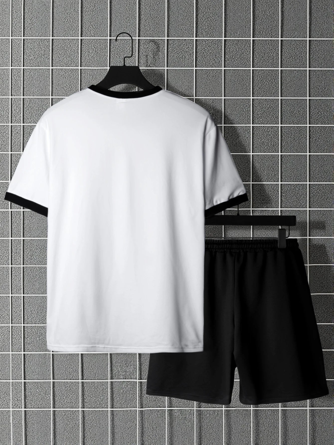 HEARUJOY  -  Summer New Color Matching Sports Suit Men's Short-Sleeved Shorts Loose T-Shirt Five Length Pants Casual Running Set Two-Piece