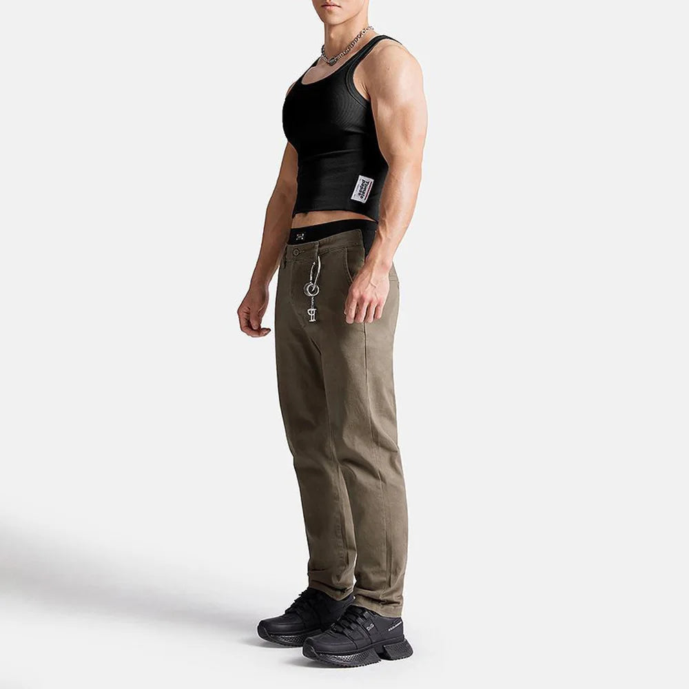 HEARUJOY  -  Mens Training Texture Vest Daily Leisure Breathable Sweat Absorption Quick-Drying Jogging Sports Fitness Stretch Tank Top Men