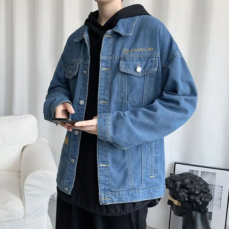 HEARUJOY  -  Denim Handsomet Autumn Men's Trendy Ins Versatile Loose Jacket Top
