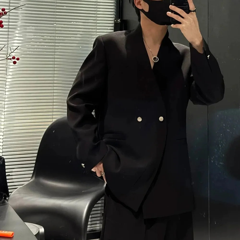 HEARUJOY  -  Mens Jacket Temperament Casual Suit Jacket Autumn Fashion All-Match Elegant Business Commuting Long-Sleeved Top Men'S Clothing