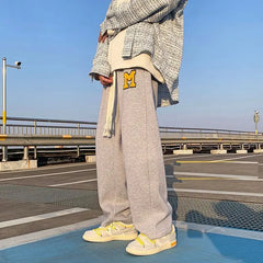 HEARUJOY  -  Straight Sweatpants for Men Elegant Clearance Sale High Quality Fashion New in Retro Y2k Deals Letters Trousers Man Sports Pants
