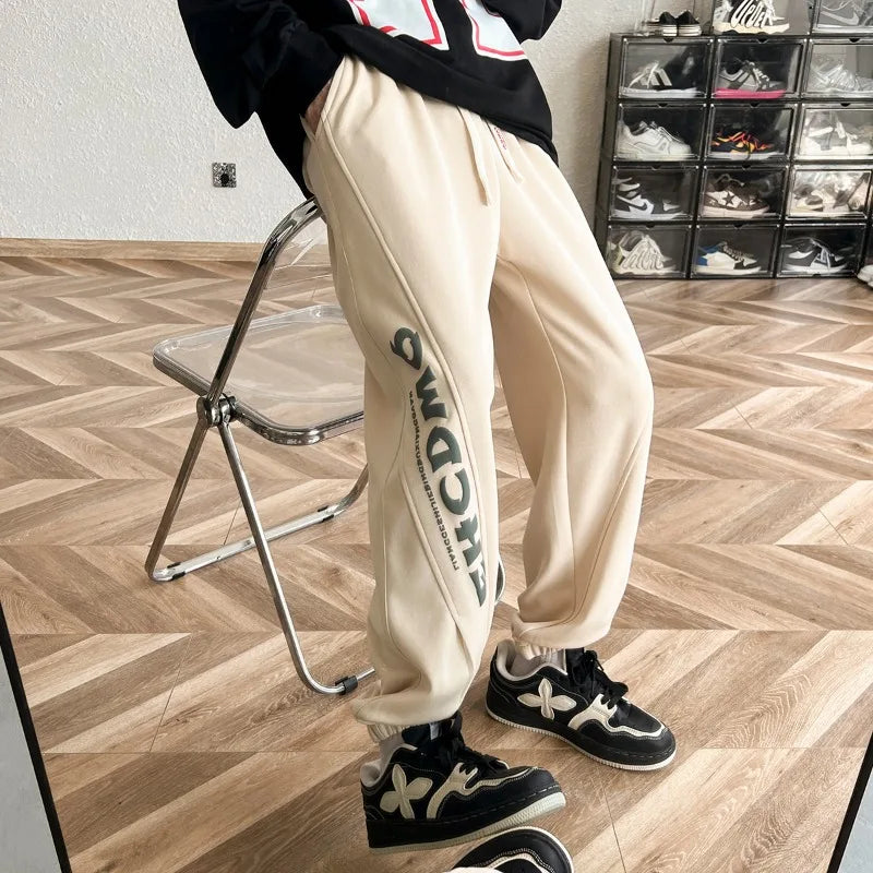 Hearujoy Loose Casual Pants Korean Fashion English Print Baggy Sports Pants Outdoor Street Casual Pants Daily DailyJoggers