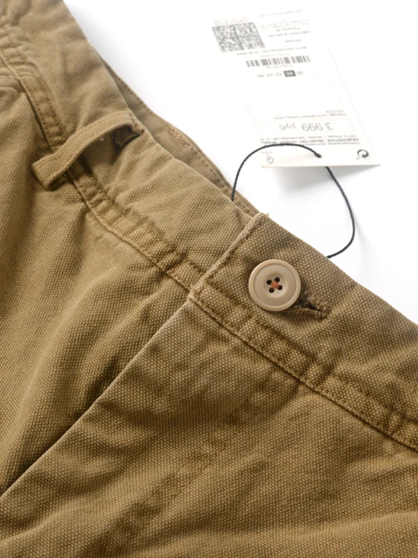 HEARUJOY  -  Premium Men's Garment-Dyed Cotton Canvas Casual Pants American Vintage Spring Summer Relaxed Straight-Leg Comfort Trousers