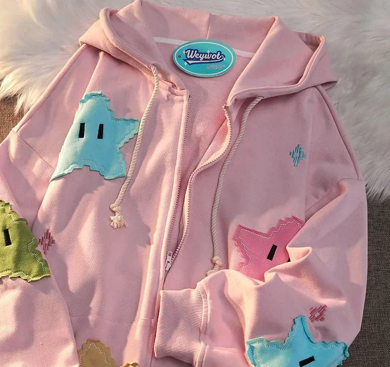 HEARUJOY  -  Harajuku Casual Long Sleeve American Style New Kapok Foam Hoodie Set Loose Cotton Pants Teen Couple Set Y2K Clothes