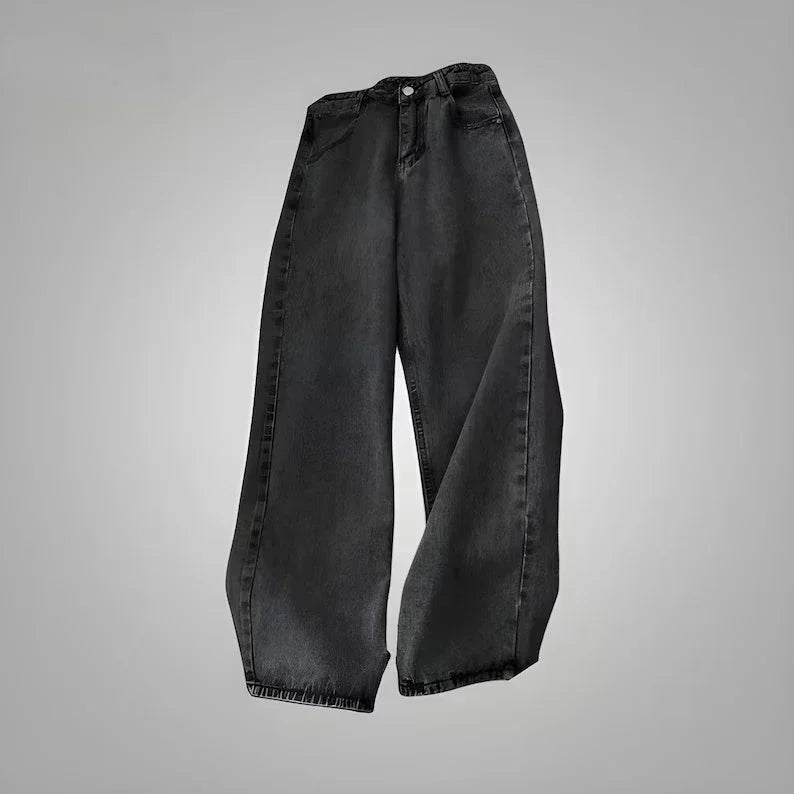 Hearujoy Y2K High Street Vintage Printed Pattern Jeans American Classic Wings Texture Jeans Couple Fashion Gothic Harajuku Wide Leg Pants