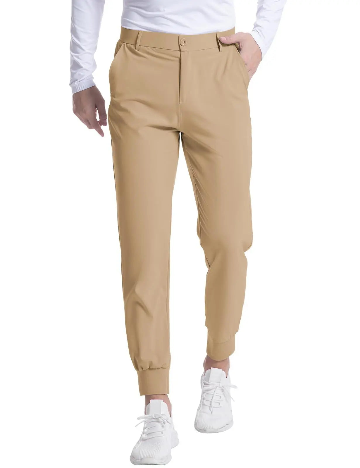 HEARUJOY  -  Men's Youth Elastic Golf Jogging Slim Pants Leisure Four Seasons High-grade Sense of Business Casual Pants