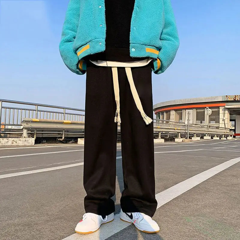 HEARUJOY  -  Straight Sweatpants for Men Elegant Clearance Sale High Quality Fashion New in Retro Y2k Deals Letters Trousers Man Sports Pants
