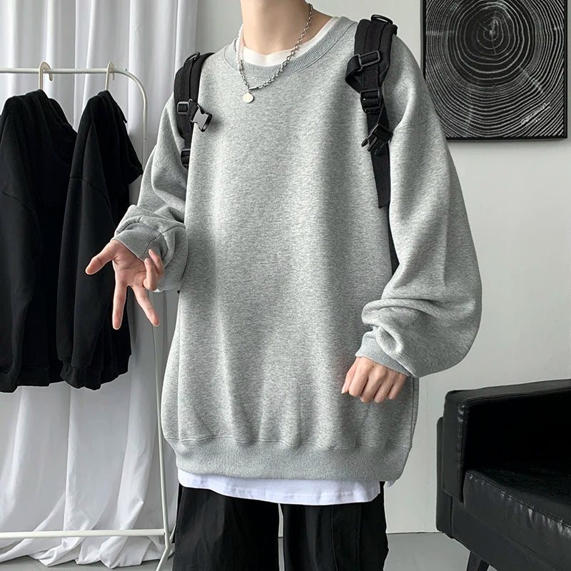 HEARUJOY  -  Autumn Men Casual Sweatshirts Harajuku Printed Men Oversized Hoodies Korean Man Casual Loose Pullovers