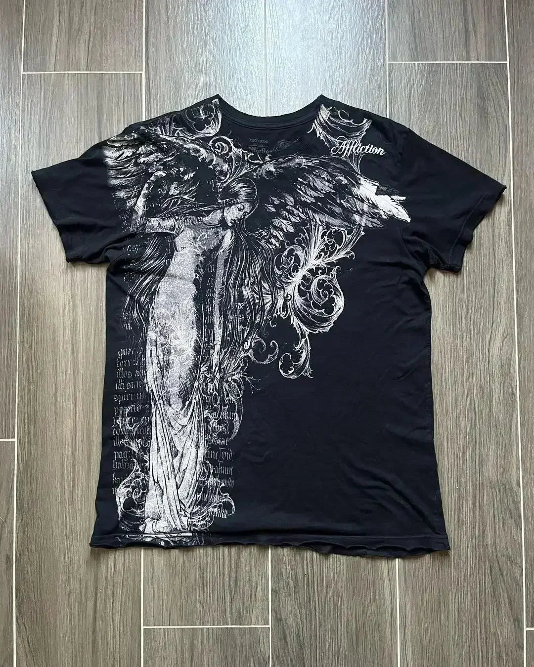 Hearujoy American New Double-Sided Oversized Printed T-shirt Y2K Retro Gothic Pure Cotton Short Sleeve Men Street Hip-Hop Trend Loose Top