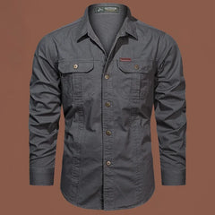 HEARUJOY  -  Long Sleeve Men's Shirt Spring American Trend Vintage Press Free Workwear Loose Versatile Handsome New Style Casual Shirt