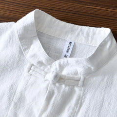 HEARUJOY  -  Comfy Fashion Leisure Men T-shirts Kung Fu Long Sleeve Plus Size Shirts Traditional Breathable Buckle Button Up