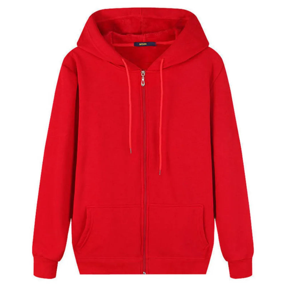 HEARUJOY  -  Mens Zip Up Hoodie Fleece Lined Jacket Winter Warm Pullover Coat with Hood Casual Streetwear Pullover Sweatshirt