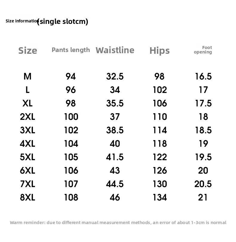 HEARUJOY  -  Mens Pants Fashion Men's Pants Summer Suit Pants Casual Korean Men's Pants Joggers Men Streetwear Casual Sports Large Size 8XL-M