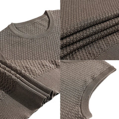 HEARUJOY  -  Men's Summer Sleeveless Vest  Breathable Mesh-Knit Fabric  Textured Crew Neck  Relaxed Fit  Casual Versatile Styling