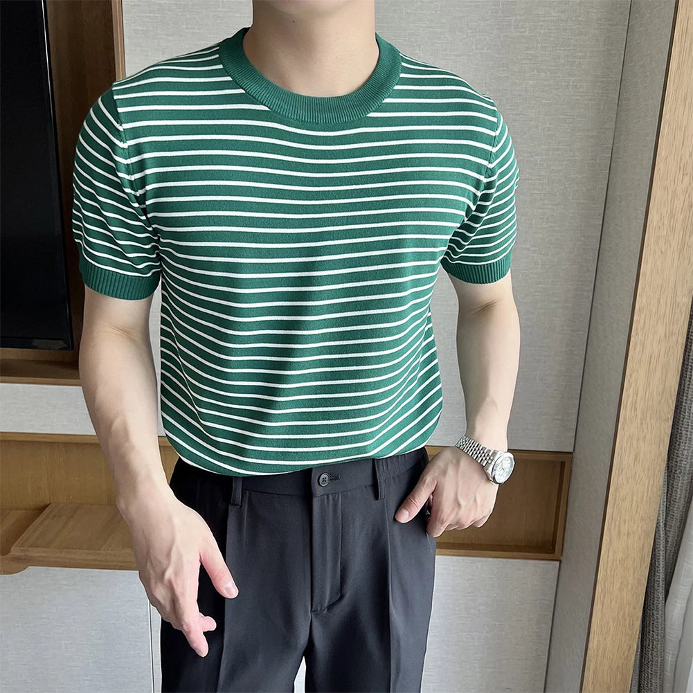 HEARUJOY  -  2XL Men Korean Style T-shirt Applicable Gender Men Korean Style Fashion Summer Casual Outfit Casual Wear For Men