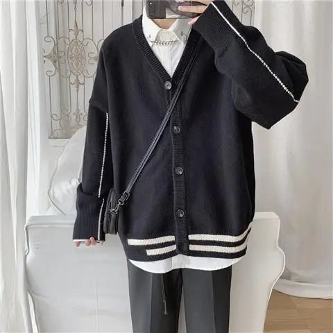 HEARUJOY  -  Thin jacket men's casual long-sleeved loose knitted cardigan