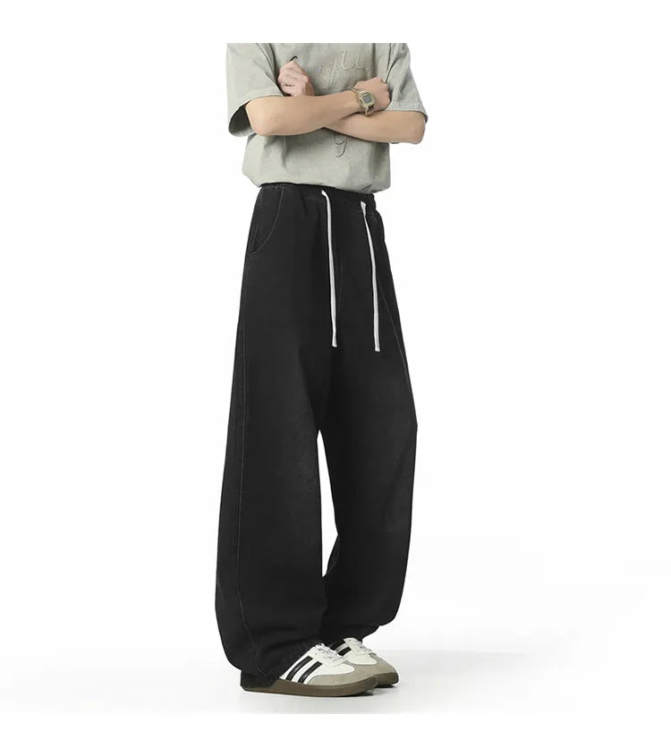 HEARUJOY  -  Jeans For Men New Y2K Vintage Denim Pants Hip Hop Fashion Wide-leg Baggy Jean Streetwear Trousers Straight Pantalones