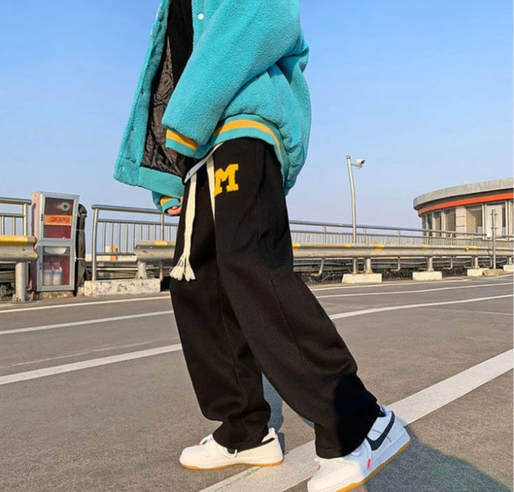 HEARUJOY  -  Straight Sweatpants for Men Elegant Clearance Sale High Quality Fashion New in Retro Y2k Deals Letters Trousers Man Sports Pants
