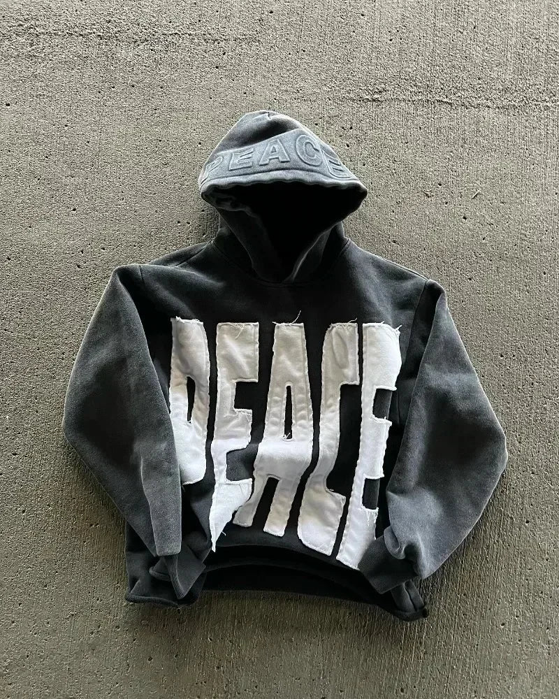 Hearujoy Harajuku Hip Hop New Fashion Patch Embroidery Y2K Zip Up Hoodie Men Women Oversized Hoodie Loose Casual Hoodie Jacket Streetwear