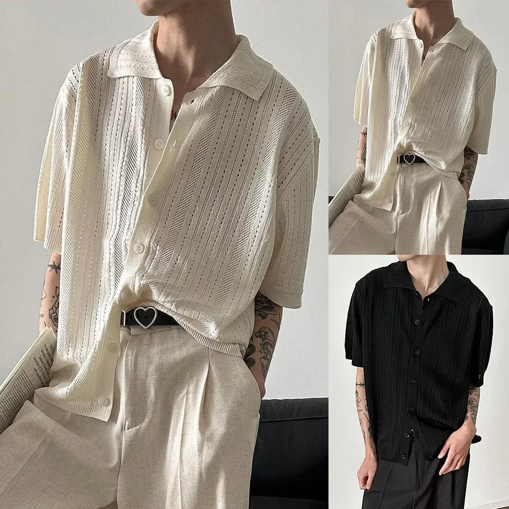 HEARUJOY  -  For Work Lightweight Short Sleeve Korean Style Shirt All Match Men Shirt For Summer Korean Style All-match Clothing