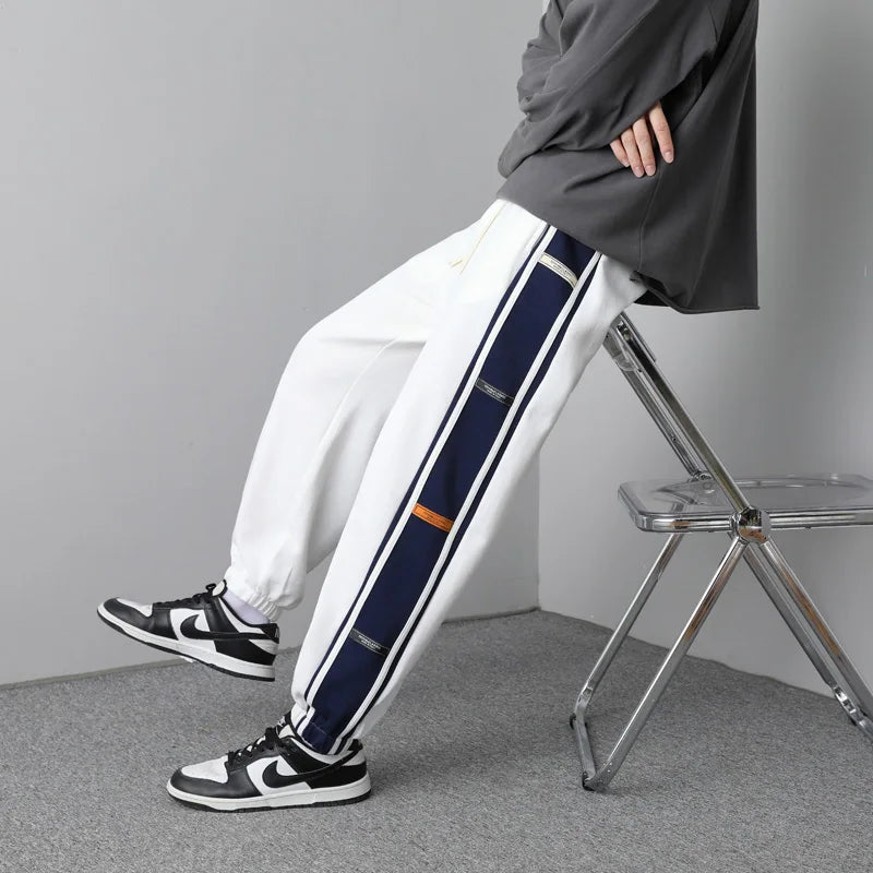 HEARUJOY  -  Y2k High Street Harajuku Retro Striped Sweatpants Men Korean Trendy Brand Fashion Versatile Oversized Trousers Men Joggers Pants