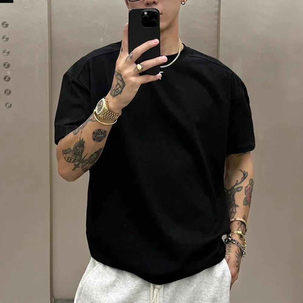 HEARUJOY  -  Daily Casual Wear Casual Tops Fashionable T-Shirt Fashion Casual Tops Men Casual Polyester Fabric Slight Stretch Suit For Summer
