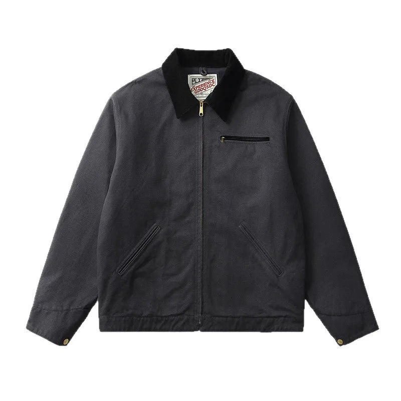 HEARUJOY  -  Classic Detroit Jacket J01 American Vintage Workwear Spring/Fall 100% Cotton Canvas Jacket J97 Loose-Fit Lightweight Coat
