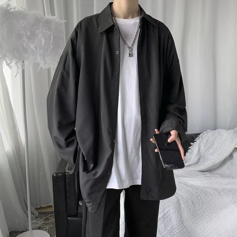 HEARUJOY  -  Casual Korean Style Clothing Harajuku Button Up Blouse Korean Style Shirt Long Sleeve Design Regular Clothing Length