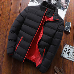 HEARUJOY  -  Thickened Cotton Coat Men's Stand-up Collar Zipper Cardigan Coat Outdoor Jacket Casual Warm