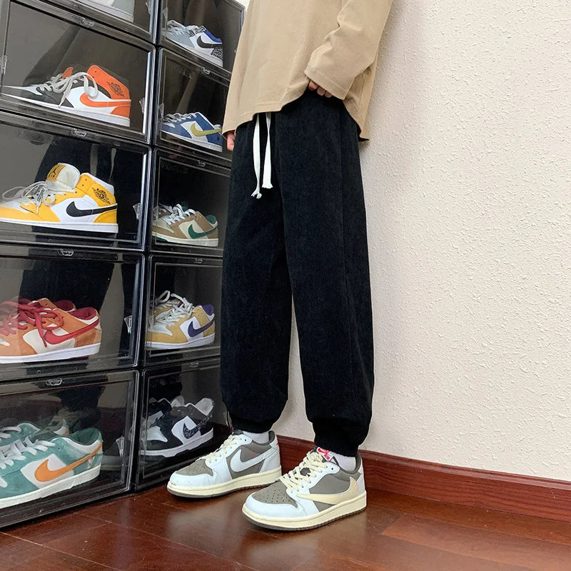 HEARUJOY  -  Autumn New Corduroy Joggers Men Baggy Harem Pants Korean Fashion Men Jogging Sweatpants Woman Casual Trousers Streetwear Men