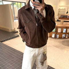 HEARUJOY  -  Autumn New Men's Solid Color Short Flight Jacket American Retro Fashion Trend Street Hip Hop Loose Casual Niche Men's Tops