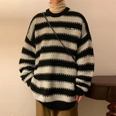 HEARUJOY  -  Striped Men's Trendy High-end Knitted Sweater Coat