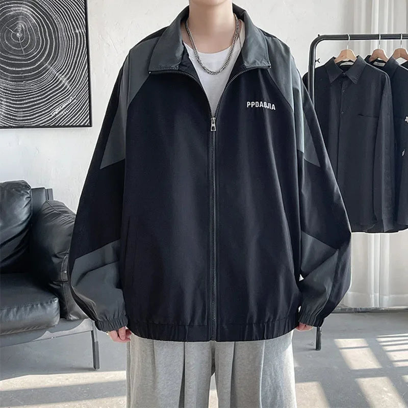 HEARUJOY  -  Spring Autumn Men Jackets Embroidery Baseball Coats Zipper Outerwear Hip Hop Streetwear Male Casual Loose Windbreaker