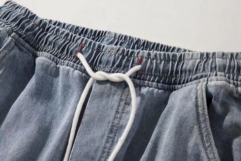 HEARUJOY  -  Spring Summer Black Blue Cargo Jeans Men Streetwear Denim Jogger Pants Men Baggy Harem Jean Trousers Ankle-Length Men Cloth