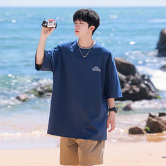 HEARUJOY  -  T Shirt Oversized Cotton For Men 5XL White Men's Letter Print T-shirts Men Casual Wear Summer Tee Shirts Big Size Clothing