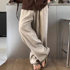 HEARUJOY  -  New Japanese Retro Men Casual Pants Luxury Draped Wide Leg Leisure Solid Color Straight Trousers High Quality Elegant Sweatpants