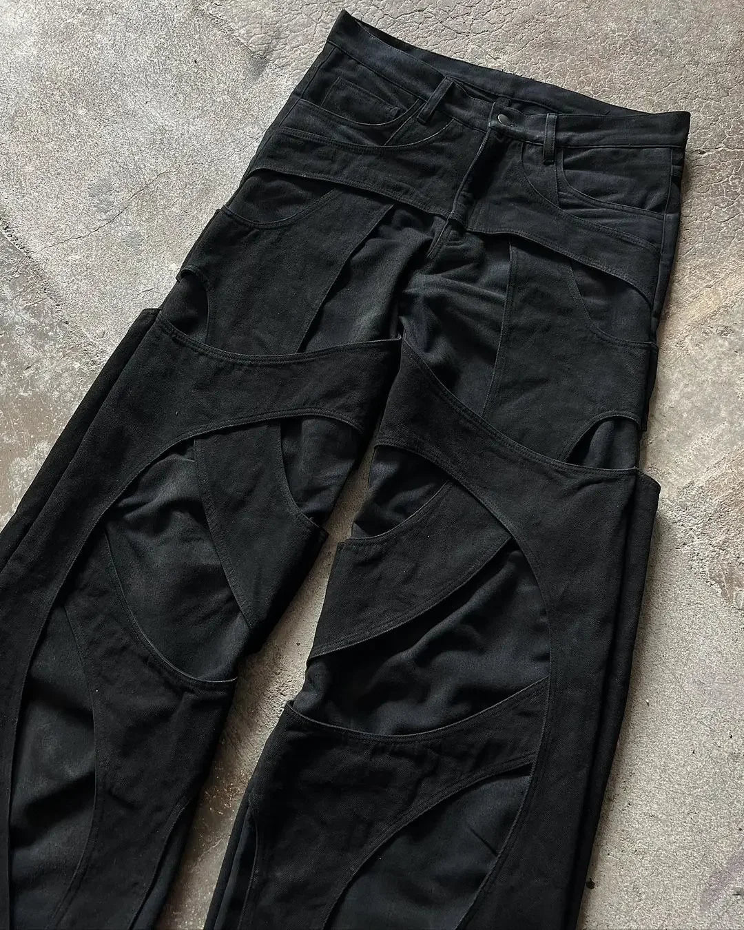 Hearujoy New Gothic Retro Jeans for Men Wide Leg Straight Black Y2k Baggy Jeans Harajuku Hip Hop High Waist Denim Pants Streetwear