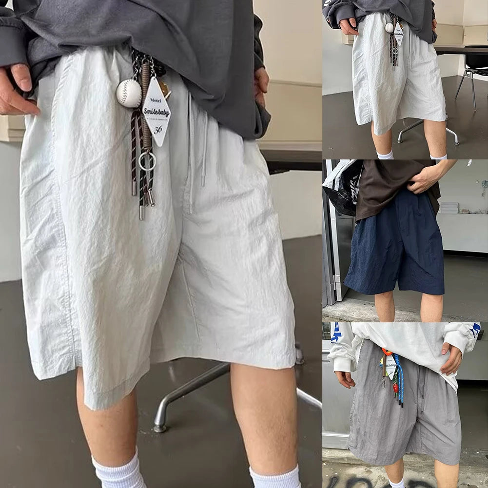 HEARUJOY  -  Beach Wear XL 2XL Casual Summer Pants Summer Breathable Shorts Gym Jogger Quick Drying Shorts Elastic Waist Knee Length