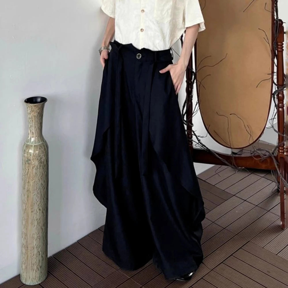 HEARUJOY  -  XS-5XL Y2k Irregular Skirt Pants Gothic Dark  Multi-Layer Casual Pants Genderless Streetwear Fashion Youth Wide-Leg Pants Unisex