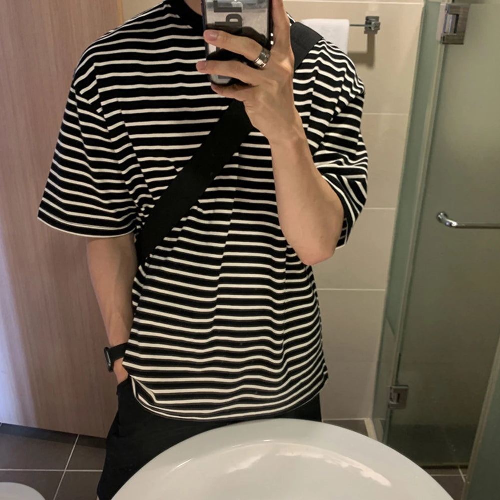 HEARUJOY  -  2XL Mens Summer T-Shirt Daily Wear Fashion Versatile Tops O Neck Design Regular Length Casual Daily Use For Men