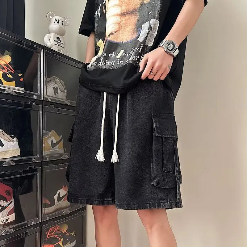 HEARUJOY  -  Y2K Oversized Short Hip Hop Harajuku Streetwear Korean Style Shorts Baggy Wide Leg Short Pants New Male Brand Clothes